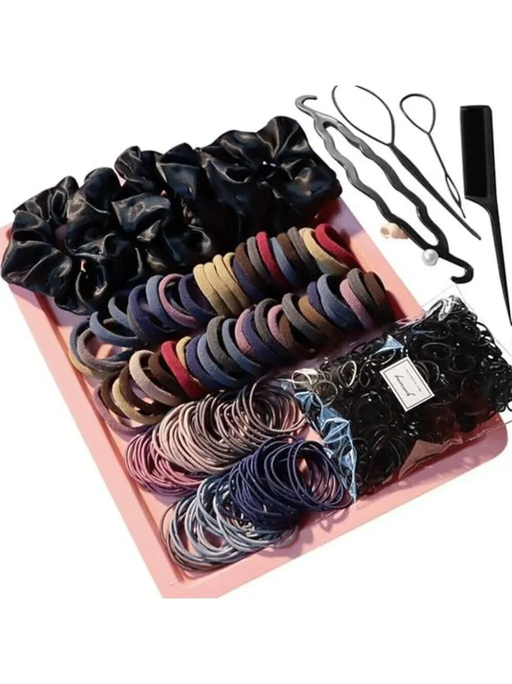 Hair accessories set 755pcs ponytail holders scrunchies hair ties for thick curl
